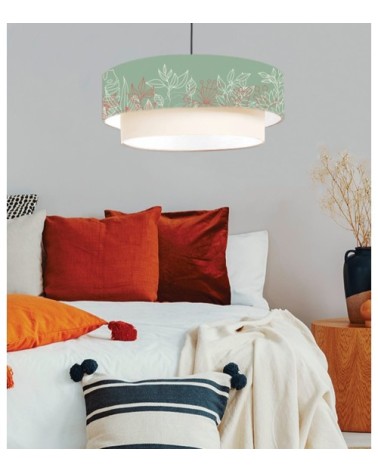 Suspension double Bouquet vert olive Ø 65 x H 30