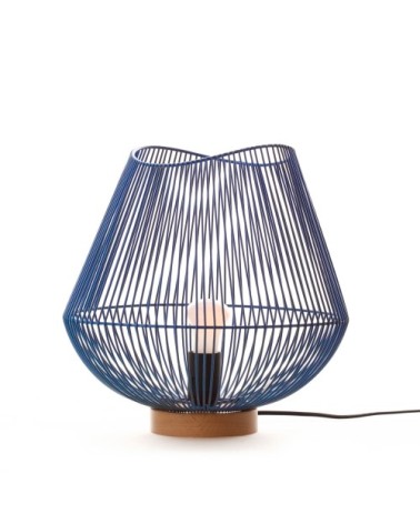 Lampe de table en métal bleu