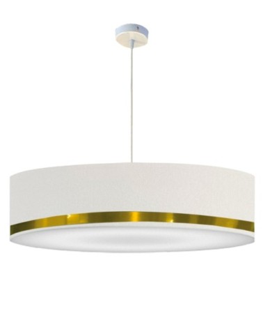 Suspension Jonc Blanc et or Ø 65 x H 25