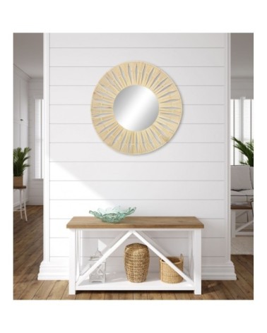 Miroir rond cadre rotin D50