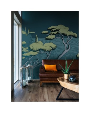 Papier peint panoramique calanques 340 x 250  bleu