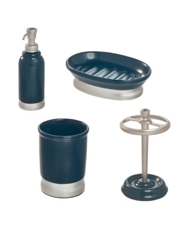 Ensemble d'accessoires de lavabo pour salle de bain - Bleu