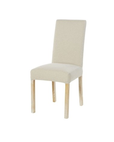 Housse de chaise en chenille écru, compatible chaise MARGAUX
