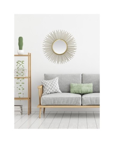 Miroir soleil pic doré en métal or