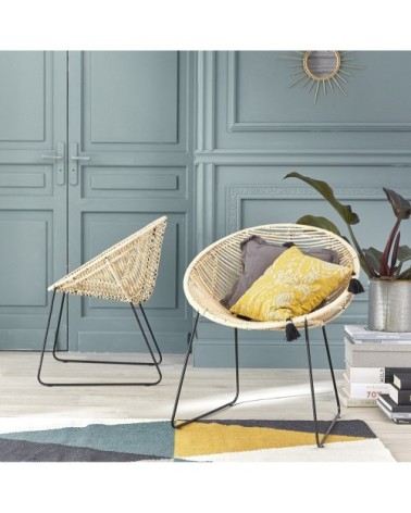 Fauteuil en rotin et métal (lot de 2)