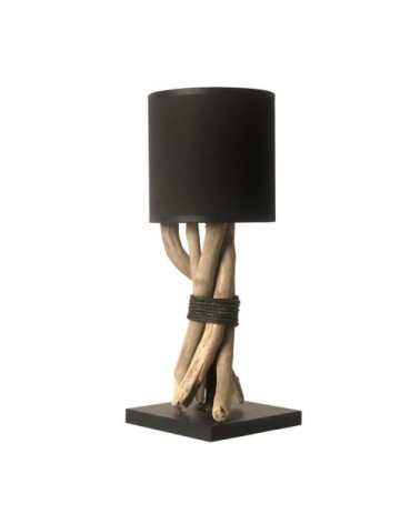 Lampe de chevet en bois noir
