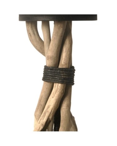 Lampe de chevet en bois noir