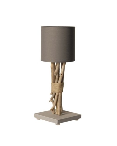 Lampe de chevet en bois gris