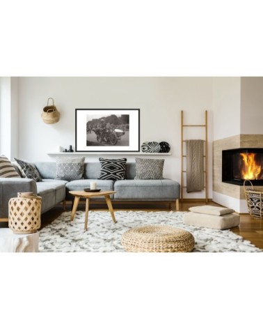 Photo ancienne noir et blanc side car n°08 alu 30x45cm