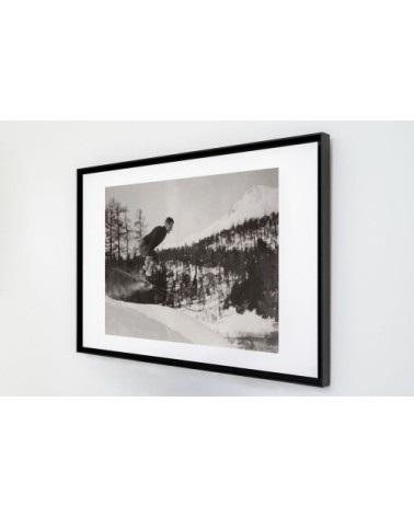 Photo ancienne noir et blanc montagne n°78 cadre noir 40x60cm
