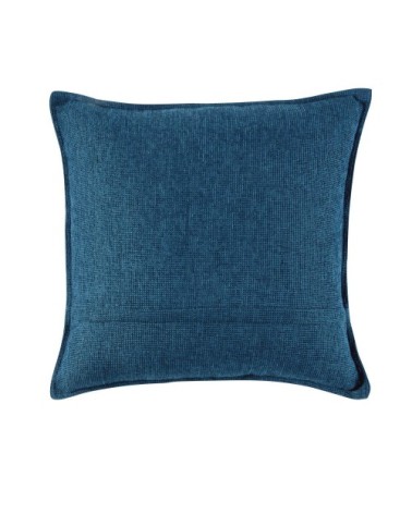 Coussin en maille chenille bleue 45x45