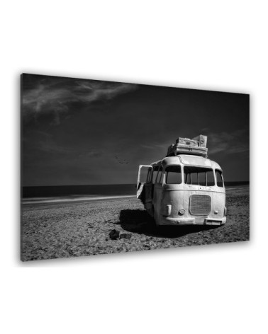 Tableau déco beached bus toile imprimée 100x60cm