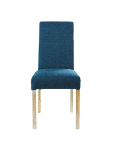 Housse de chaise en velours bleu paon