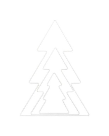 Sapin métallique blanc 11x10,5cm