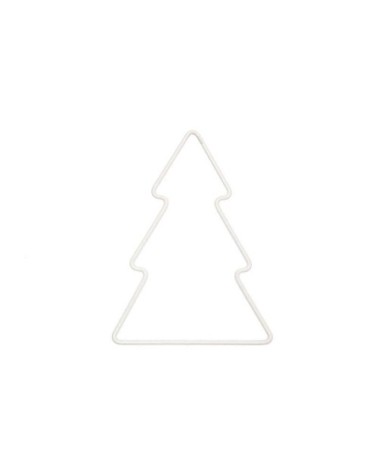 Sapin métallique blanc 11x10,5cm
