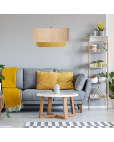 Suspension déco en raphia et coton  Ø 45cm