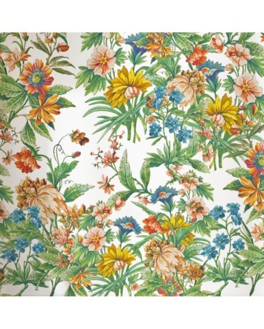 Papier peint motifs fleurs jaune blanc 255x260cm