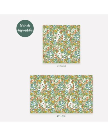 Papier peint motifs fleurs jaune blanc 255x260cm