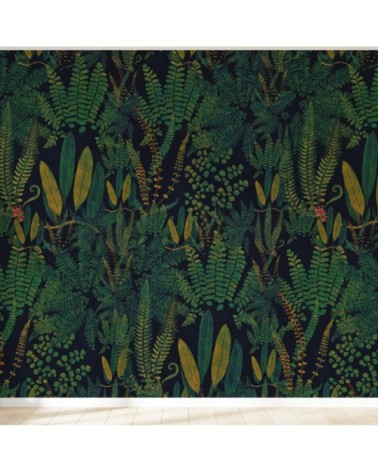 Papier peint motifs fougeres bleu 425x260cm