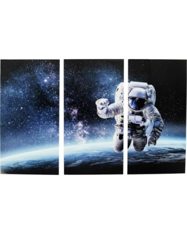 Tableau triptyque astronaute en verre 240x160