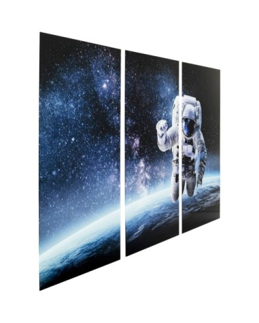 Tableau triptyque astronaute en verre 240x160