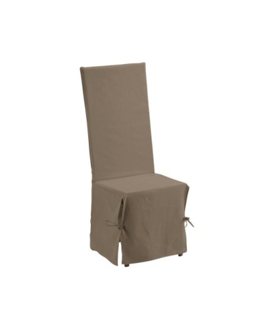 Housse de Chaise en coton taupe 35 x 35 x 116