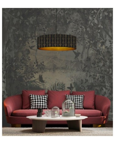 Suspension doré imprimé noir et or Lazarre Ø 65 x H 28