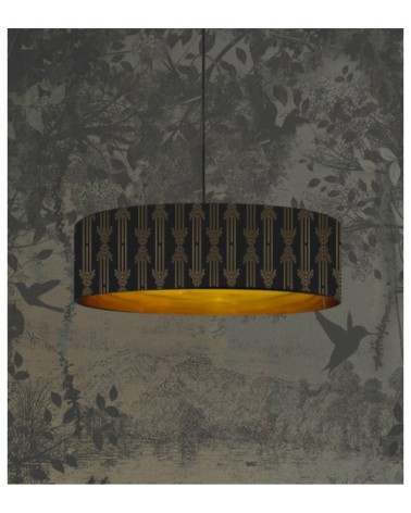 Suspension doré imprimé noir et or Lazarre Ø 65 x H 28