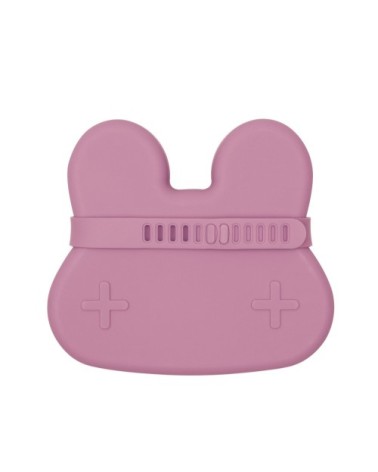 Boîte à goûter en silicone lapin  Vieux rose