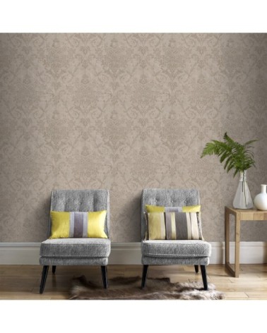 Papier peint intissé Versailles taupe 1005x52cm