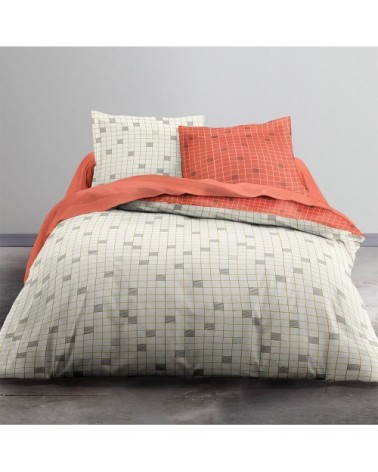 Parure de lit coton 2 personnes imprimé graphique SUNSHINE