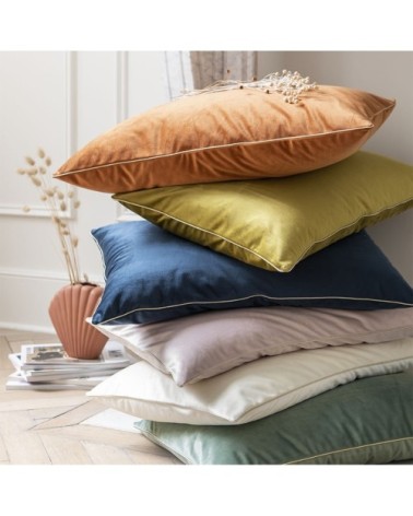 Housse de coussin uni en velour Fauve 40x60