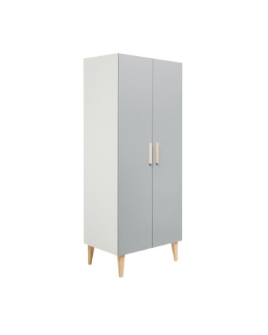 Armoire 2 portes blanc gris