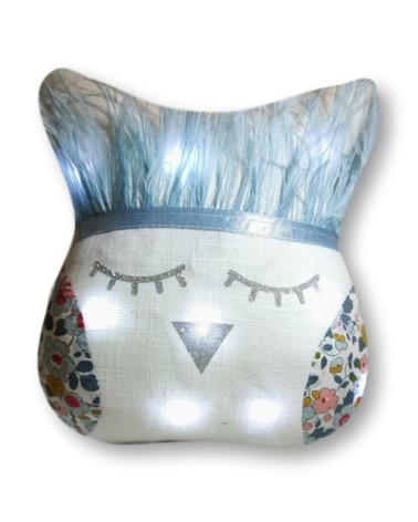 Veilleuse chouette enfant blanc plumes