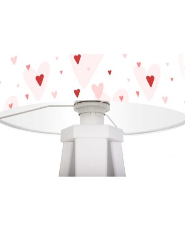 Lampe de chevet enfant trépied blanc abat jour rose