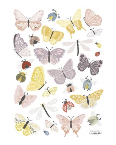 Planche de stickers Papillons et insectes