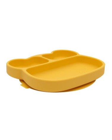 Assiette en silicone ours  Jaune