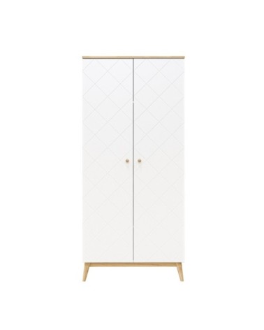 Armoire 2 portes blanc chêne