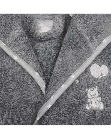 Peignoir enfant en coton peigné zéro twist  galet 06 ans