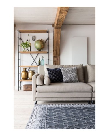 Coussin en tissu bleu foncé