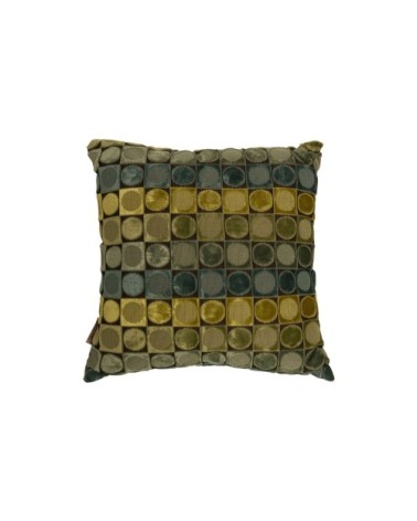 Coussin en tissu vert et bleu