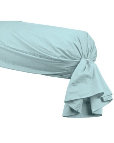 Taie de traversin en percale Bleu Arctic 45x185 cm