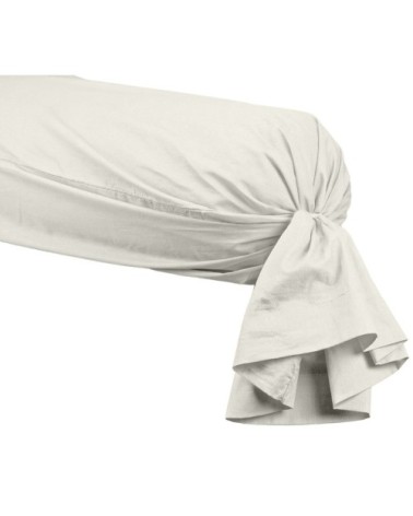 Taie de traversin en percale Ecru 45x185 cm