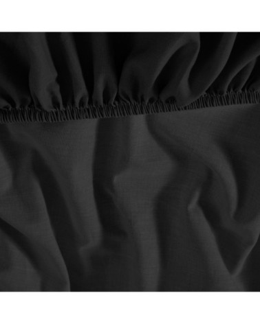 Drap housse en coton bio lavé Carbone 160x200 cm