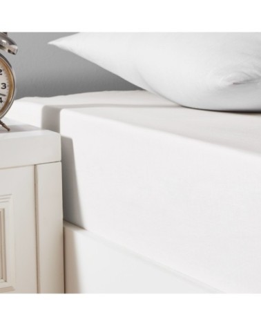 Drap housse en coton bio lavé Blanc 90x190 cm