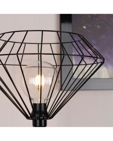 Lampe de table en métal noir