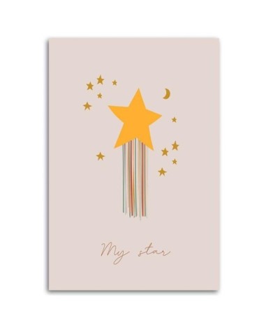 Tableau enfant enchanted star rose 80x120