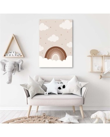 Tableau enfant cloud over the rainbow beige 40x60