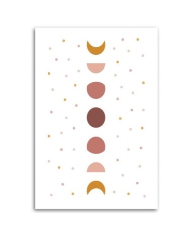 Tableau enfant moon composition multicolore 20x30