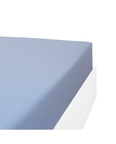 Drap housse flanelle en Molleton Bleu ciel 90x200 cm